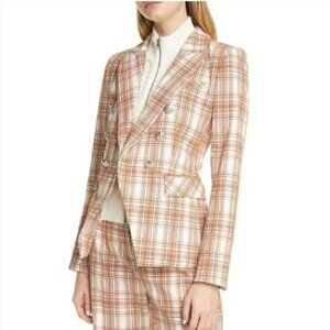 Veronica Beard Miller Dickey Jacket Size 2 Plaid Double Breasted Blazer NWT